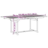 Градински трапезен комплект, 7 части, акация масив и textilene