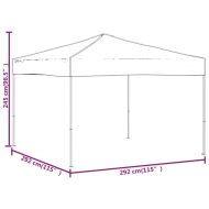 Сгъваема парти палатка, черна, 3x3 м