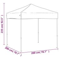 Сгъваема парти палатка, кремава, 2x2 м