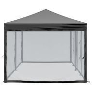 Сгъваема парти палатка със странични стени, черна, 3x6 м