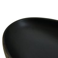 Мивка за плот, сиво и черно, овална, 59x40x14 см, керамика