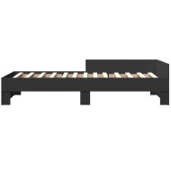 Рамка за легло, черна, 75x190 см, масивно дърво