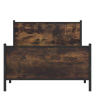 Метална рамка за легло, без матрак, опушен дъб, 100x190 см