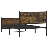 Метална рамка за легло, без матрак, опушен дъб, 100x190 см