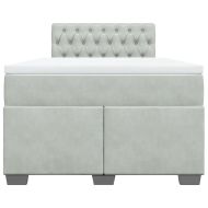 Боксспринг легло с матрак, светлосиво, 120x200 см, кадифе