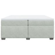 Боксспринг легло с матрак, светлосиво, 200x200 см, кадифе