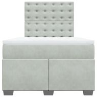 Боксспринг легло с матрак, светлосиво, 120x200 см, кадифе