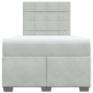 Боксспринг легло с матрак, светлосиво, 120x200 см, кадифе