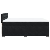 Боксспринг легло с матрак, черно, 140x200 см, кадифе