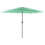 Градински чадър със стоманен прът, зелен, 300x200x250 см