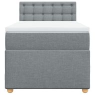 Боксспринг легло с матрак, светлосиво, 100x200 см, плат