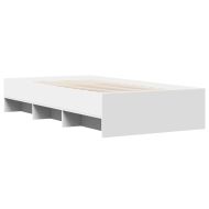 Рамка за легло, бяла 100x200 см, масивно дърво