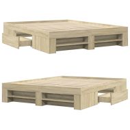 Рамка за легло без матрак сонома дъб 150x200 см инженерно дърво
