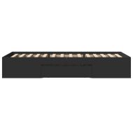 Рамка за легло, черна, 90x200 см, масивно дърво