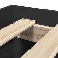 Рамка за легло, черна, 90x200 см, масивно дърво