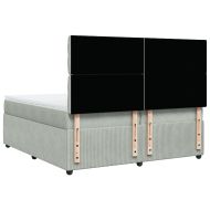 Боксспринг легло с матрак, светлосиво, 200x200 см, кадифе