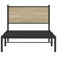 Метална рамка за легло, без матрак, дъб сонома, 107x203 см