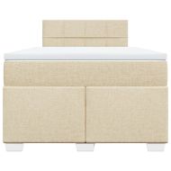 Боксспринг легло с матрак, кремаво, 120x190 см, плат