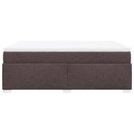 Боксспринг легло с матрак, тъмнокафяво, 140x200 см, плат