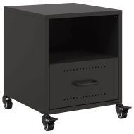 Нощно шкафче, черно, 36x39x43,5 см, стомана