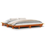 Рамка за легло без матрак, восъчнокафяв, 160x200 см, бор масив