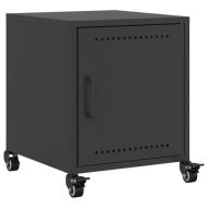 Нощни шкафчета, 2 бр, черни, 36x39x43,5 см, стомана