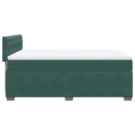 Боксспринг легло с матрак, тъмнозелено, 160x200 см, кадифе