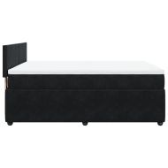 Боксспринг легло с матрак, черно, 160x200 см, кадифе