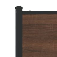 Метална рамка за легло с горна табла, кафяв дъб, 100x190 см