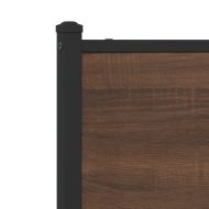 Метална рамка за легло с горна табла, кафяв дъб, 150x200 см