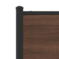 Метална рамка за легло с горна табла, кафяв дъб, 193x203 см