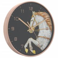Стенен часовник злато и бяло Ø29,5 см полистирен и стъкло