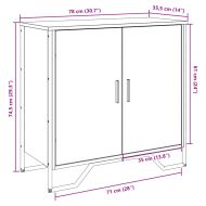 Бюфет дъб сонома 78x35,5x74,5 см инженерно дърво