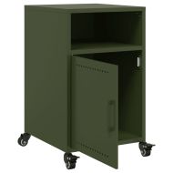 Нощни шкафчета 2 бр маслиненозелени 36x39x59 см стомана