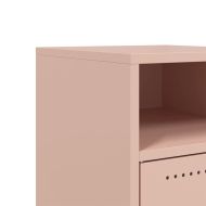Нощни шкафчета, 2 бр, розови, 36x39x59 см, стомана