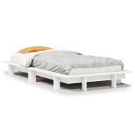 Рамка за легло без матрак, бял, 90x190 см, борово дърво масив