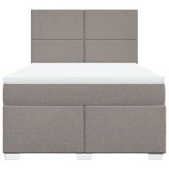 Боксспринг легло с матрак, таупе, 140x200 см, плат