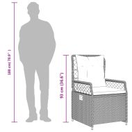 Градински трапезен комплект 9 части с възглавници сив полиратан