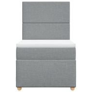 Боксспринг легло с матрак, светлосива, 90x190 см, плат