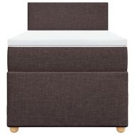 Боксспринг легло с матрак, тъмнокафяво, 90x190 см, плат