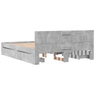 Рамка за легло с табла, бетонно сива, 150x200см инженерно дърво