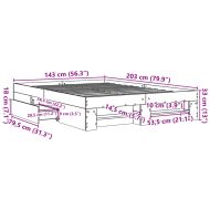 Рамка за легло без матрак опушен дъб 140x200 см инженерно дърво