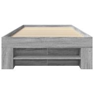 Рамка за легло, сив сонома, 75x190 см, инженерно дърво