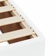 Рамка за легло, бяла,140x190 см изкуствена кожа