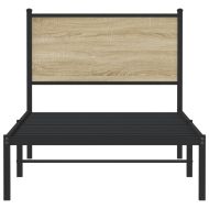 Метална рамка за легло, без матрак, сонома дъб, 90x190 см