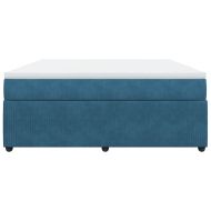 Боксспринг легло с матрак, тъмносиньо, 180x200 см, кадифе