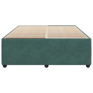 Рамка за легло без матрак, тъмнозелена, 160x200 см, кадифе