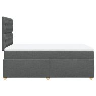 Боксспринг легло с матрак, тъмносиво, 120x190 см, плат