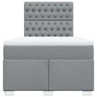 Боксспринг легло с матрак, светлосиво, 120x200 см, плат