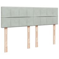 Боксспринг легло с матрак, светлосиво, 140x200 см, кадифе